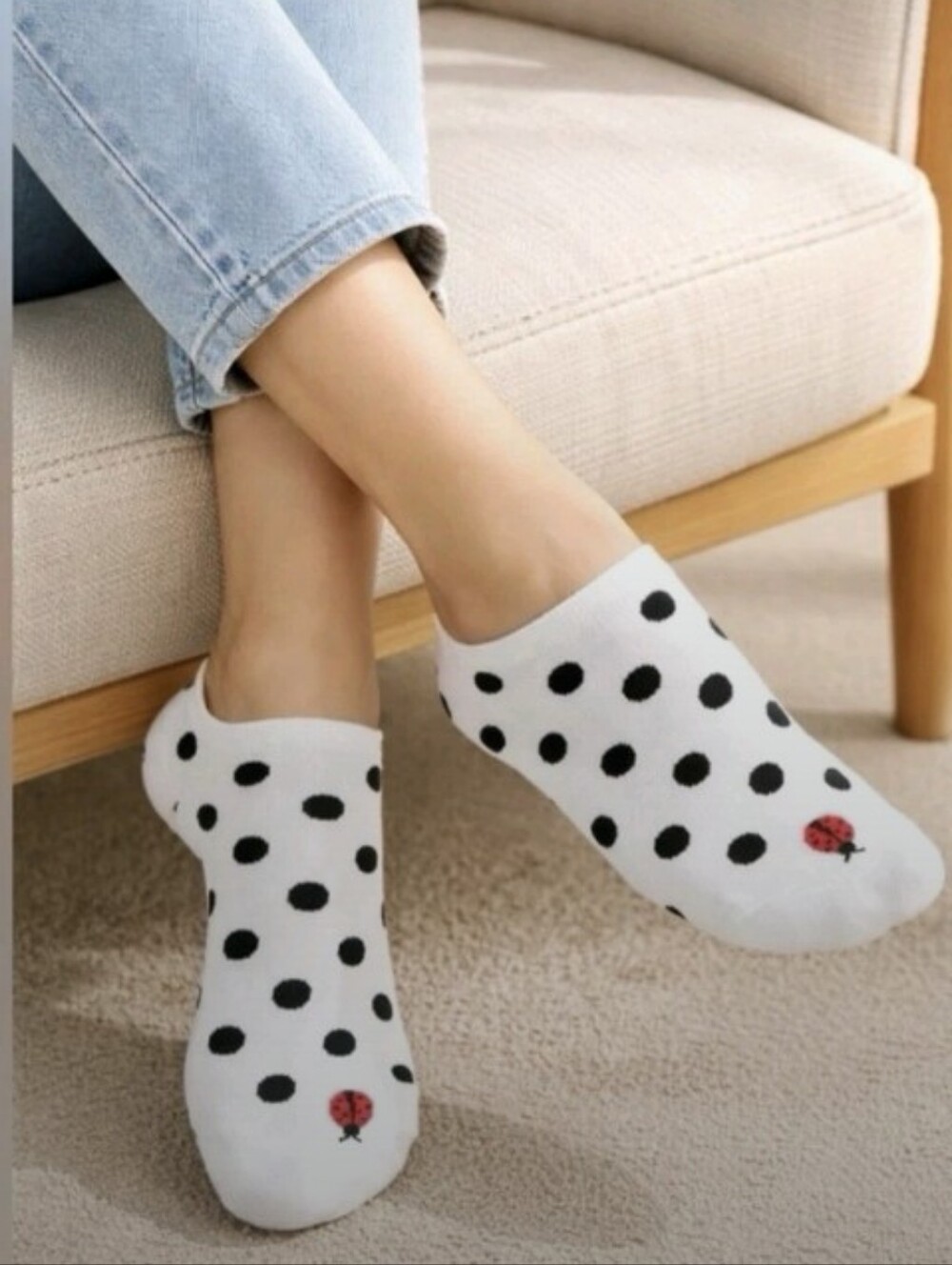 Kate Spade-3pk Ladybug 🐞 Polkadot Ankle Socks -0S